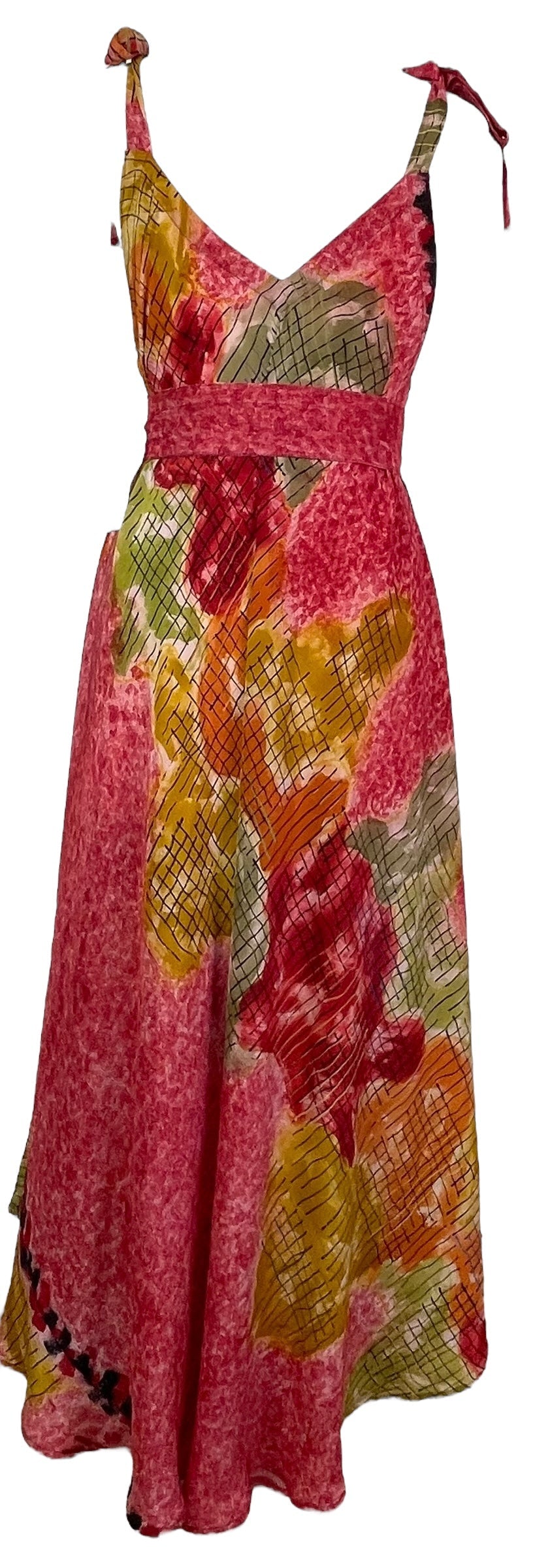 PRC7765 Avatar Pure Silk Maxi Dress with Belt - Velora