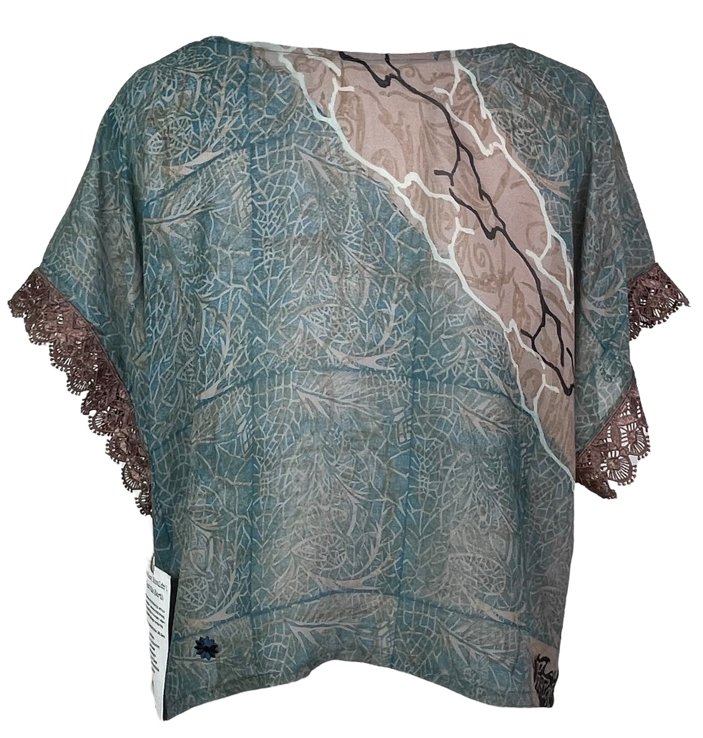 PRG5507 Sheer Avatar Pure Silk Boxy Top - Velora