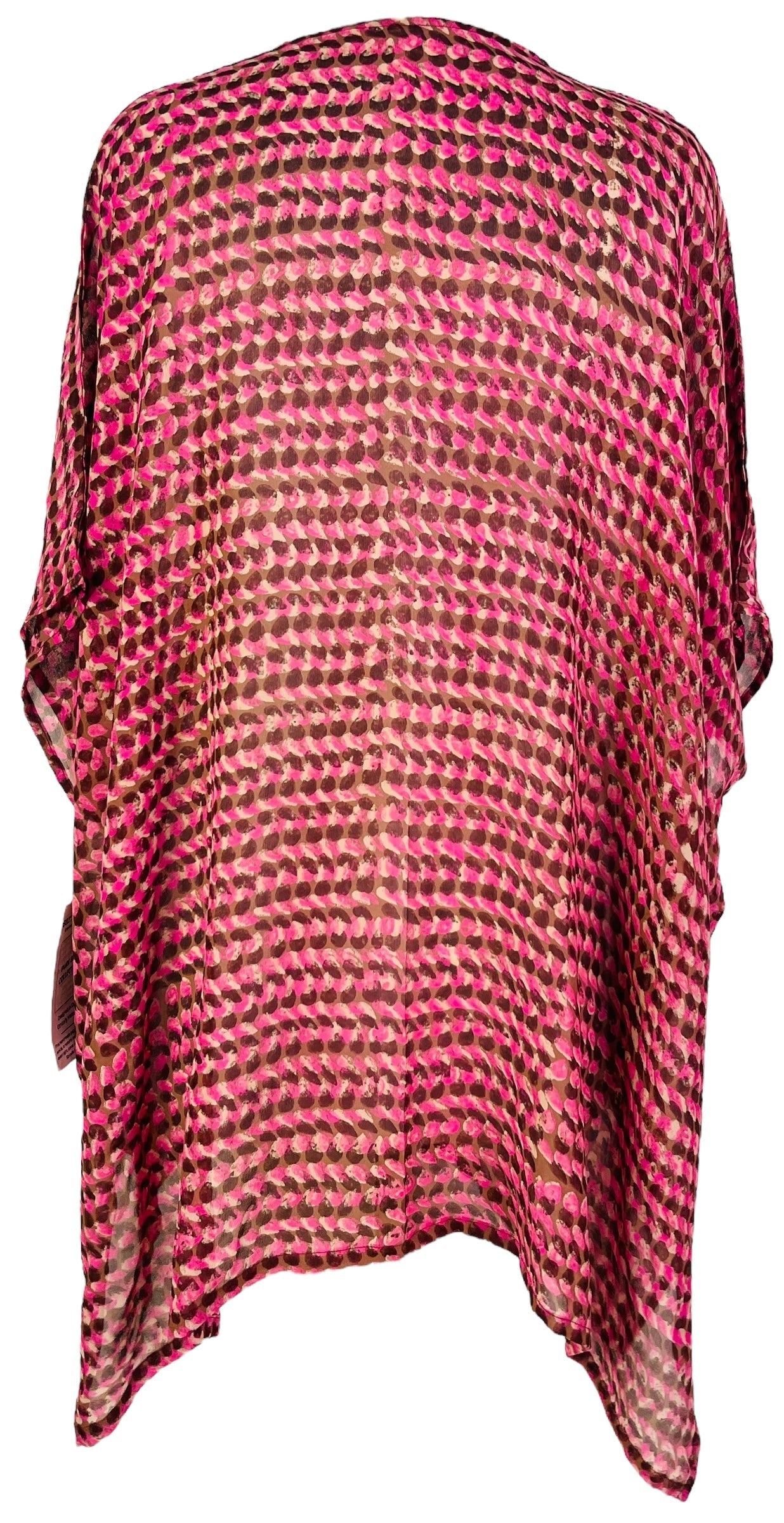PRG7484 Sheer Avatar Pure Silk Short Kaftan Tunic with Slits - Velora
