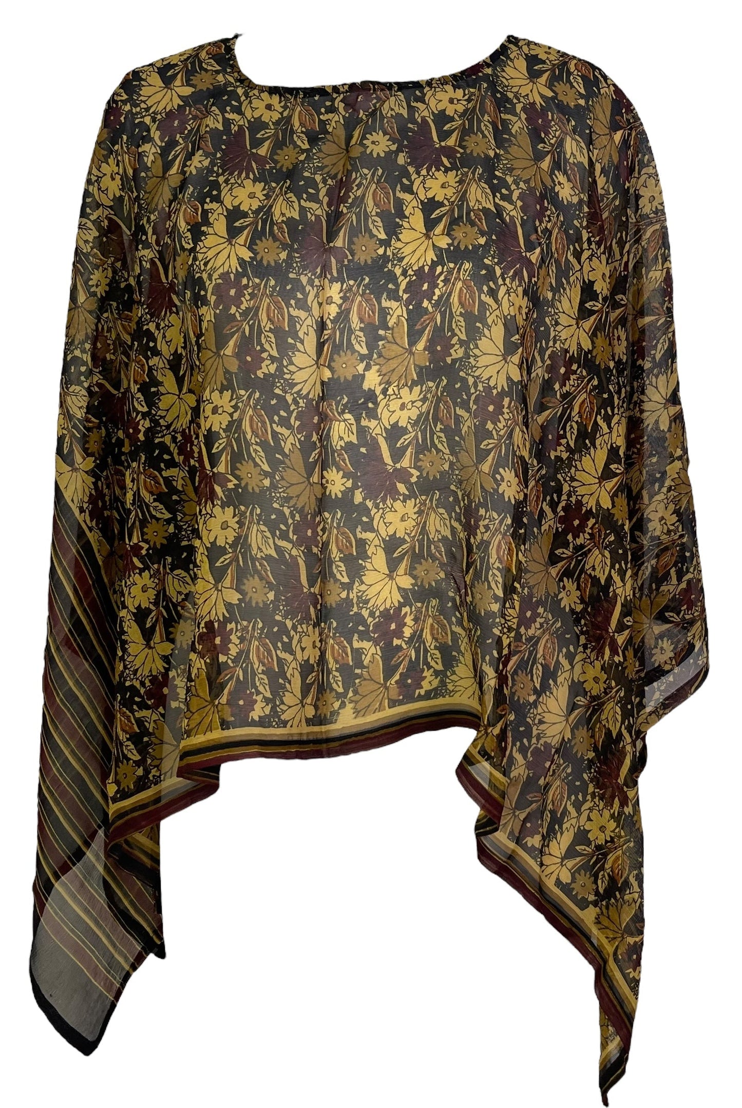 PCH6641 Very Sheer Avatar Pure Silk Capelet Poncho - Velora