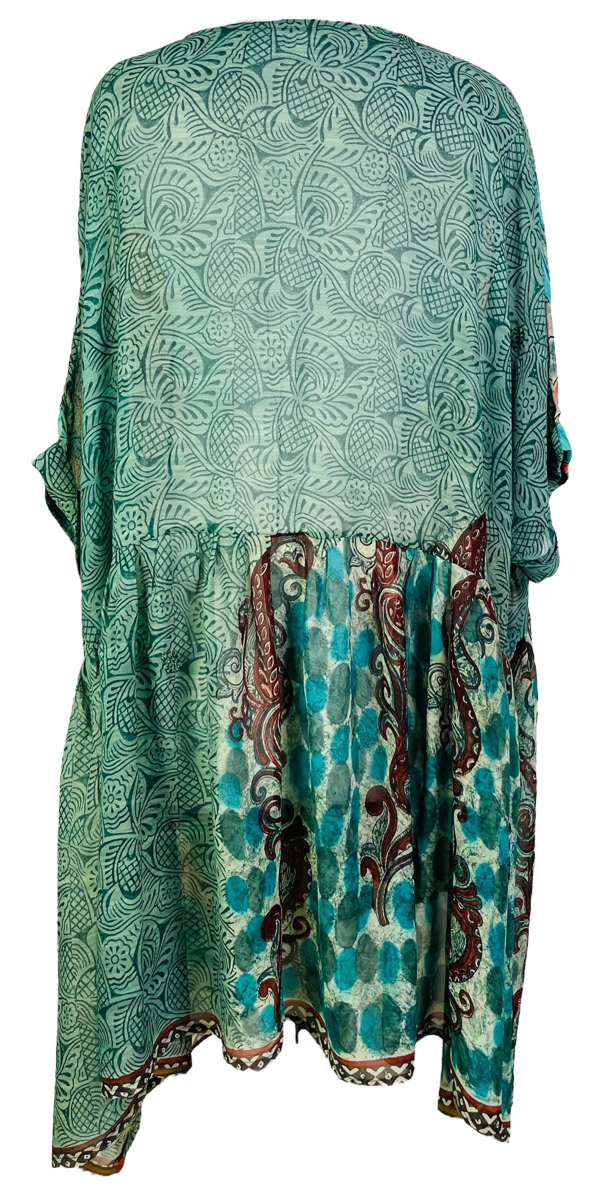 PRG7428 Sheer Avatar Pure Silk Boxy Babydoll Dress - Velora