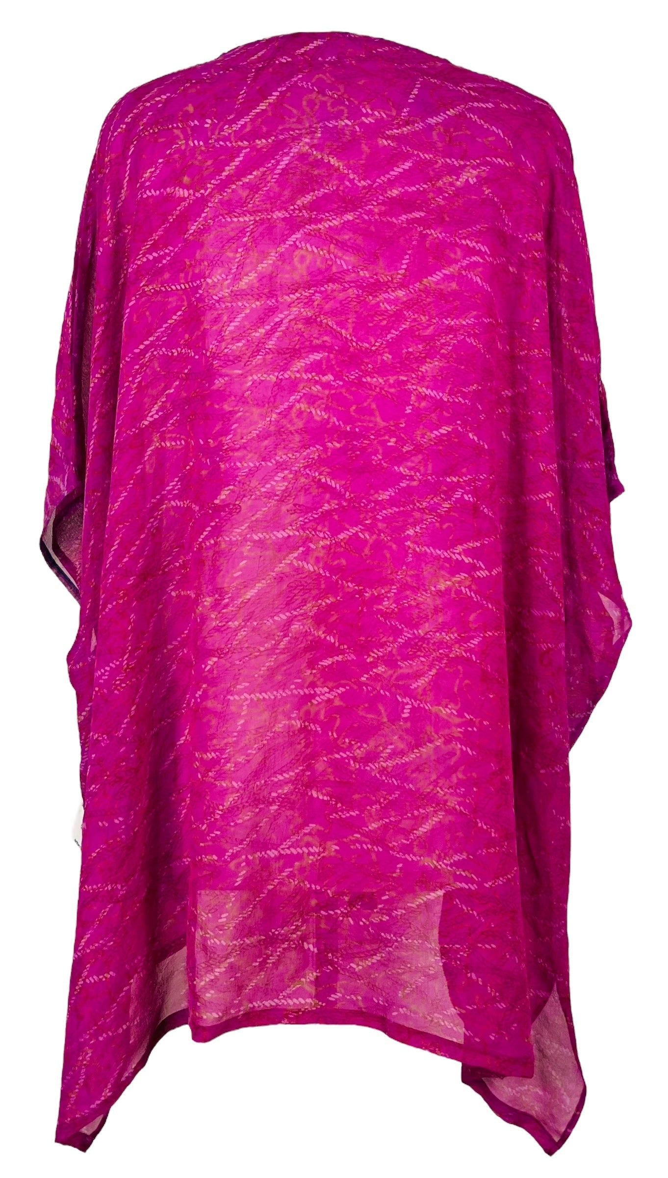 PRG7475 Sheer Avatar Pure Silk Short Kaftan Tunic with Slits - Velora