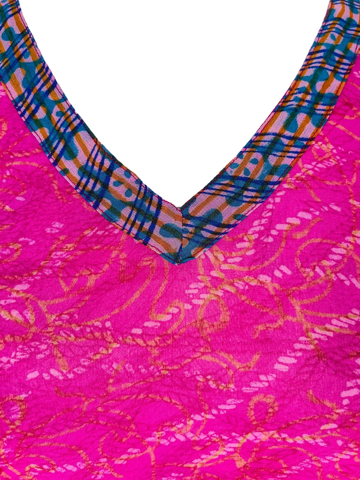 PRG7475 Sheer Avatar Pure Silk Short Kaftan Tunic with Slits - Velora