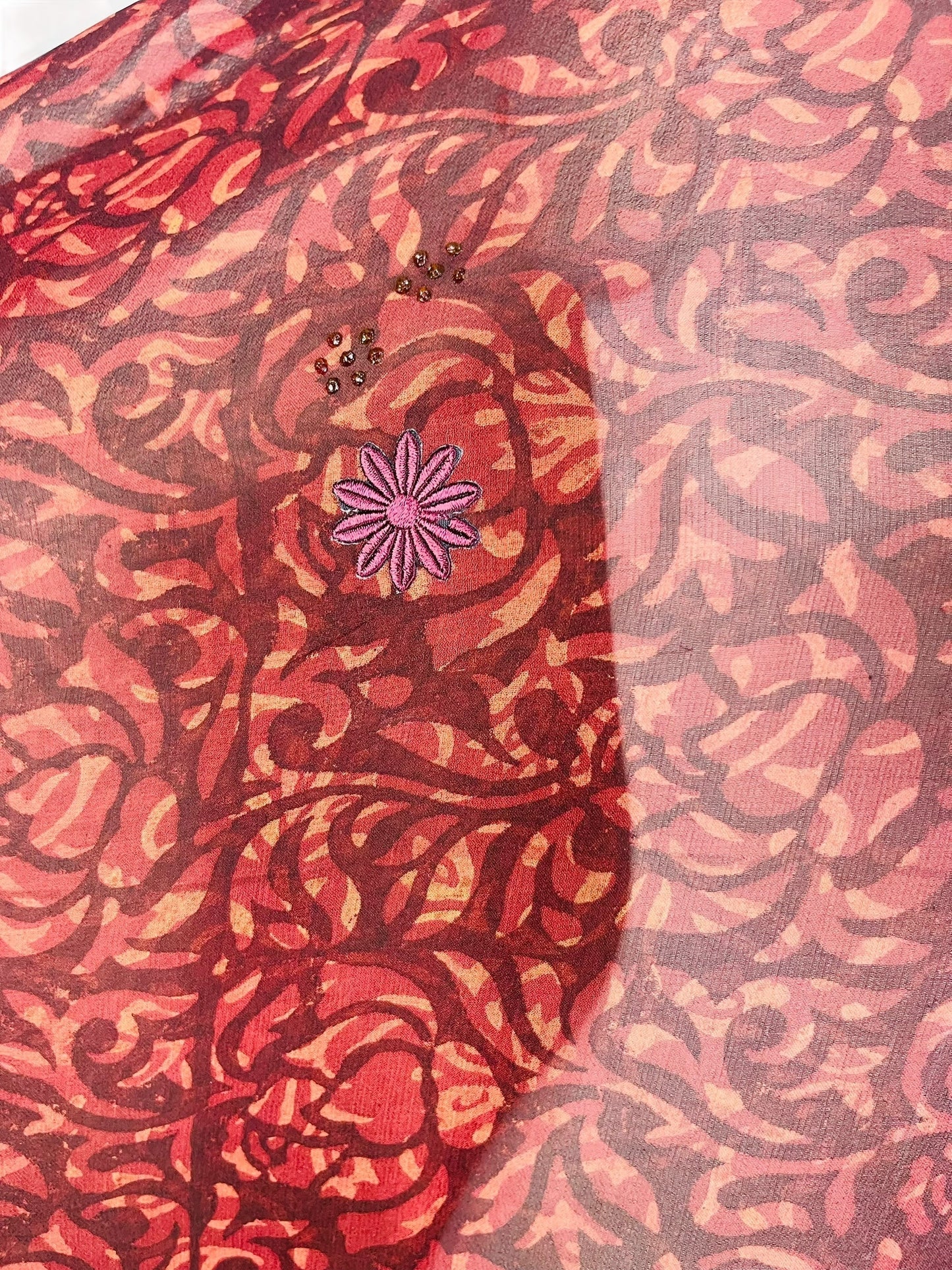 PRG7480 Sheer Avatar Pure Silk Short Kaftan Tunic without Slits - Velora