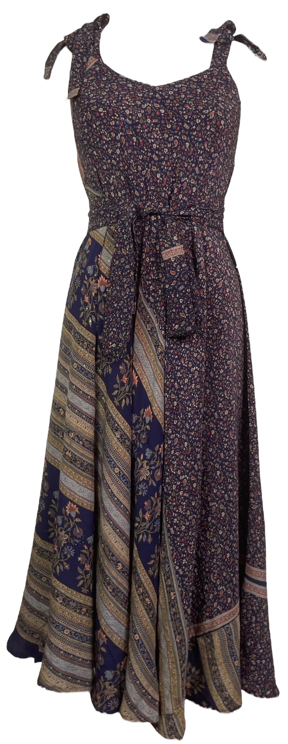 PRC7665 Avatar Pure Silk Maxi Dress with Belt - Velora