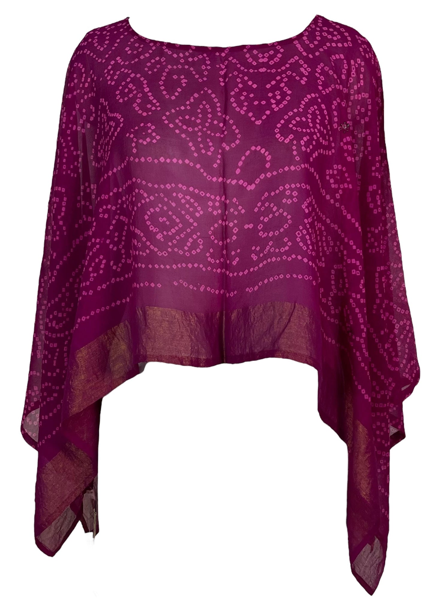 PRG6407 Sheer Avatar Pure Silk Capelet Poncho - Velora