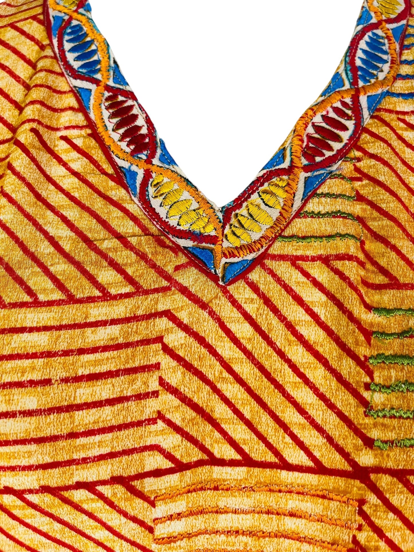 PRC7303 Avatar Pure Silk Short Kaftan Tunic with Slits - Velora