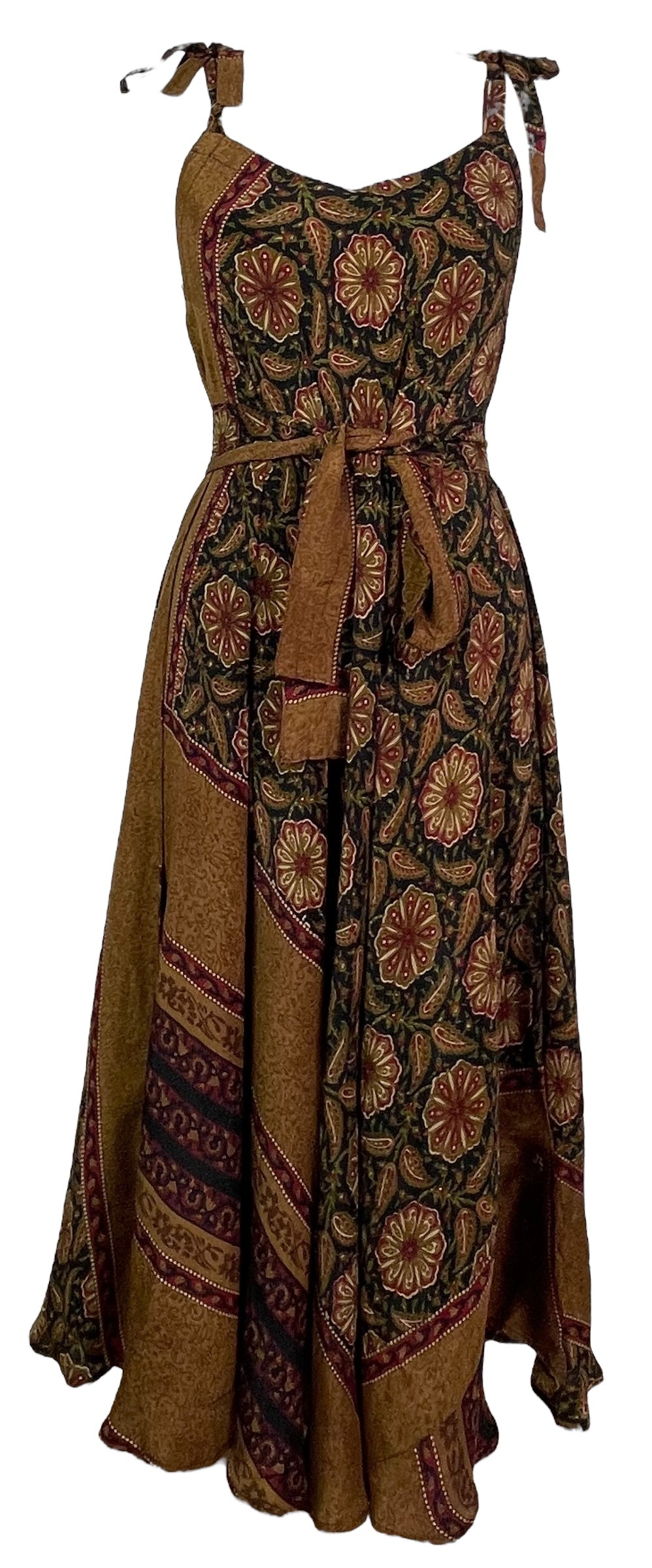 PRC7668 Avatar Pure Silk Maxi Dress with Belt - Velora