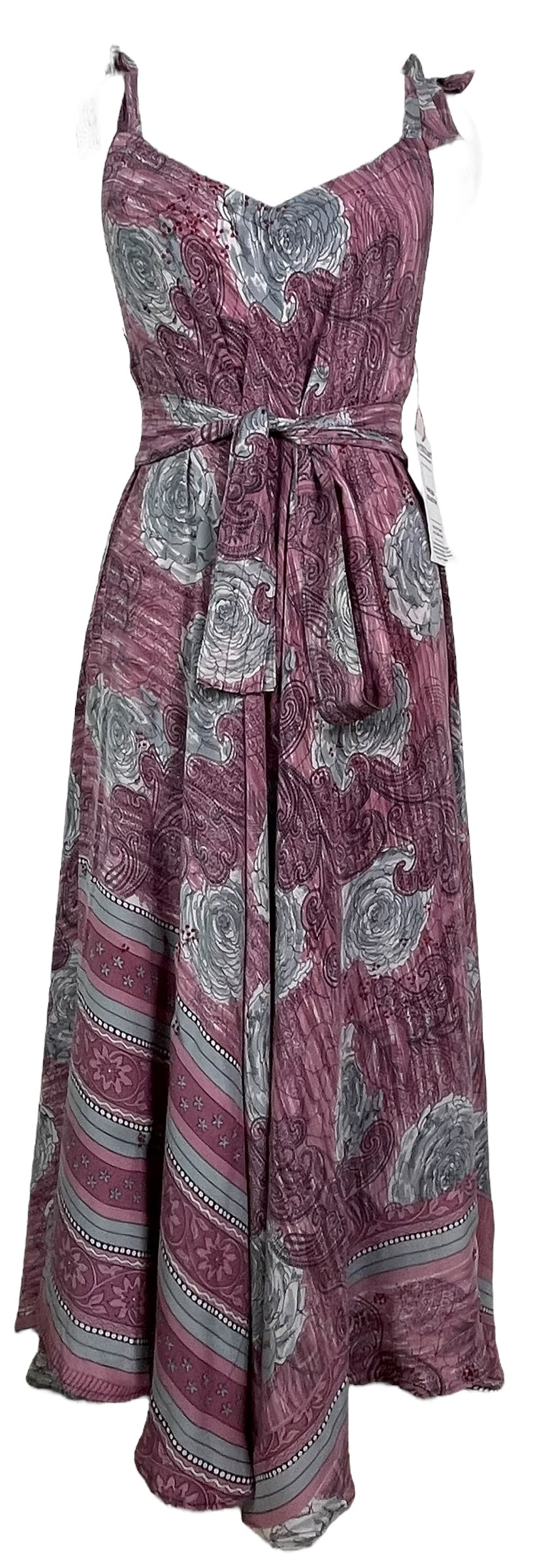 PRC7760 Avatar Pure Silk Maxi Dress with Belt - Velora