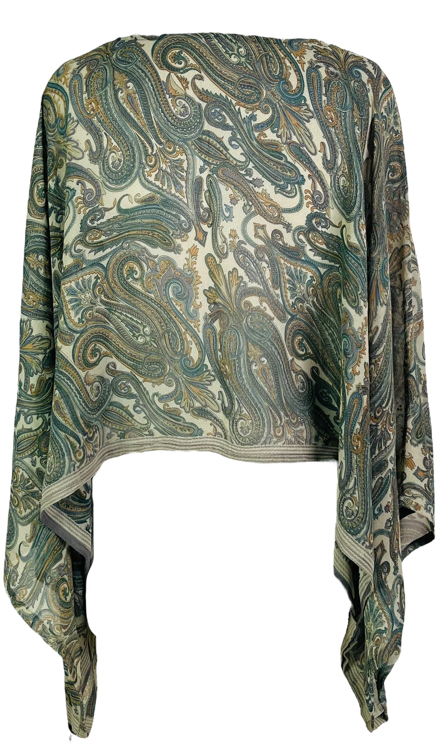 PRG7338 Sheer Avatar Pure Silk Kimono-Sleeved Top - Velora