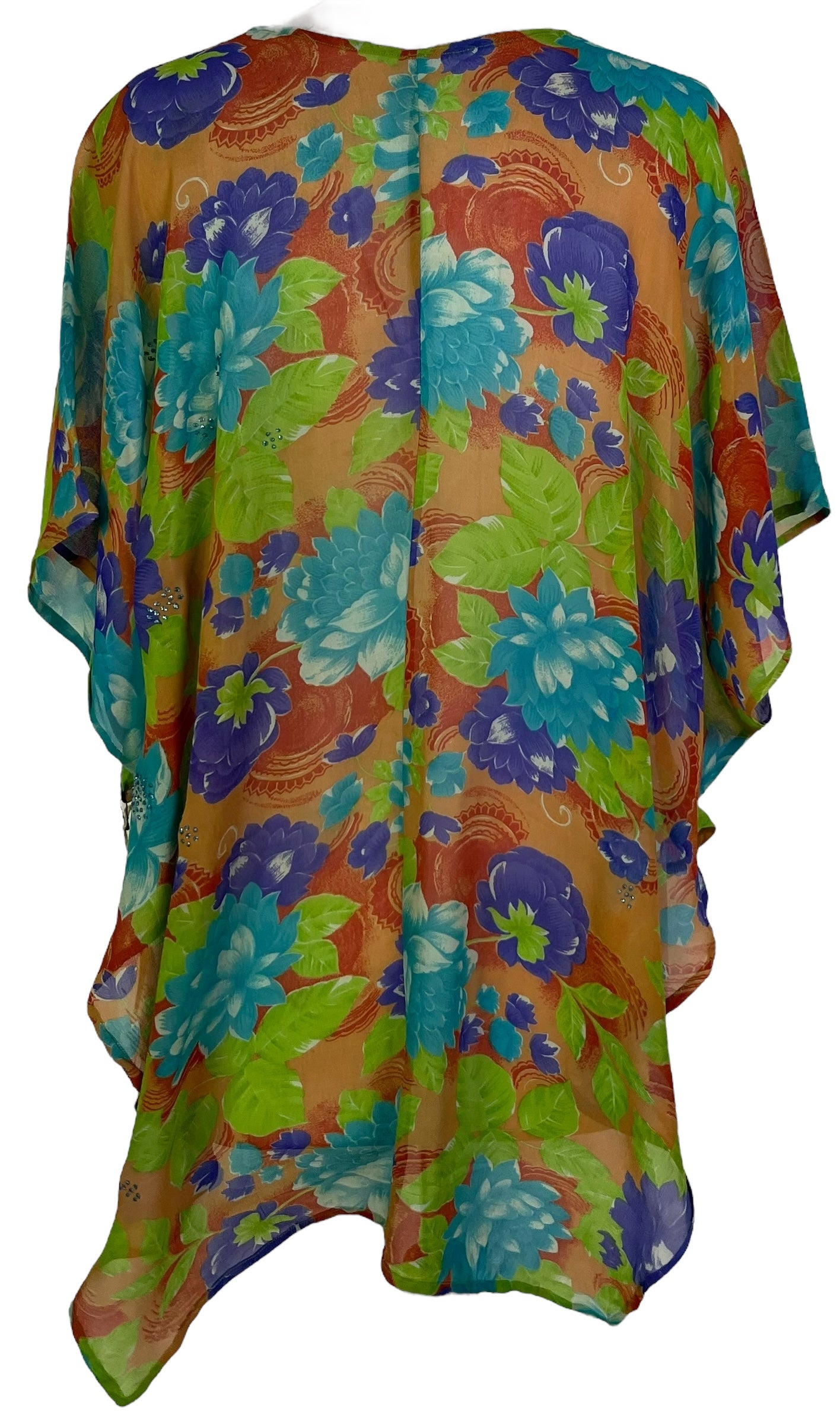 PRG7105 Sheer Avatar Pure Silk Waterfall Top - Velora