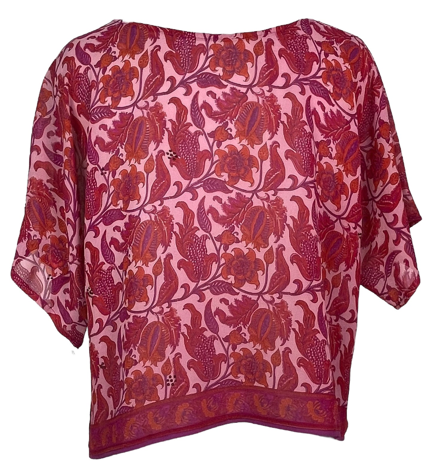 PRG4907 Sheer Avatar Pure Silk Boxy Top - Velora