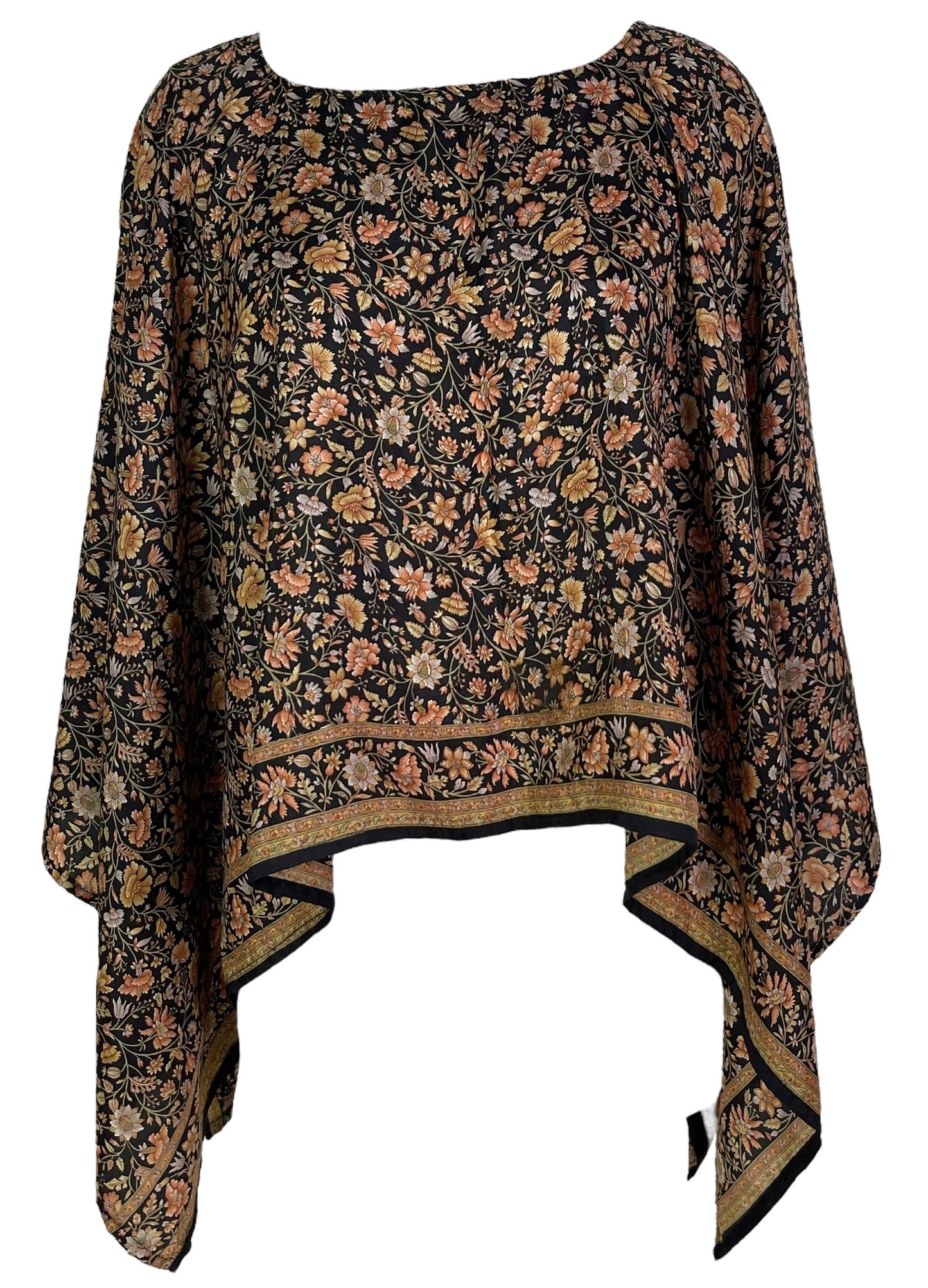PRC7011 Avatar Pure Silk Capelet Poncho - Velora