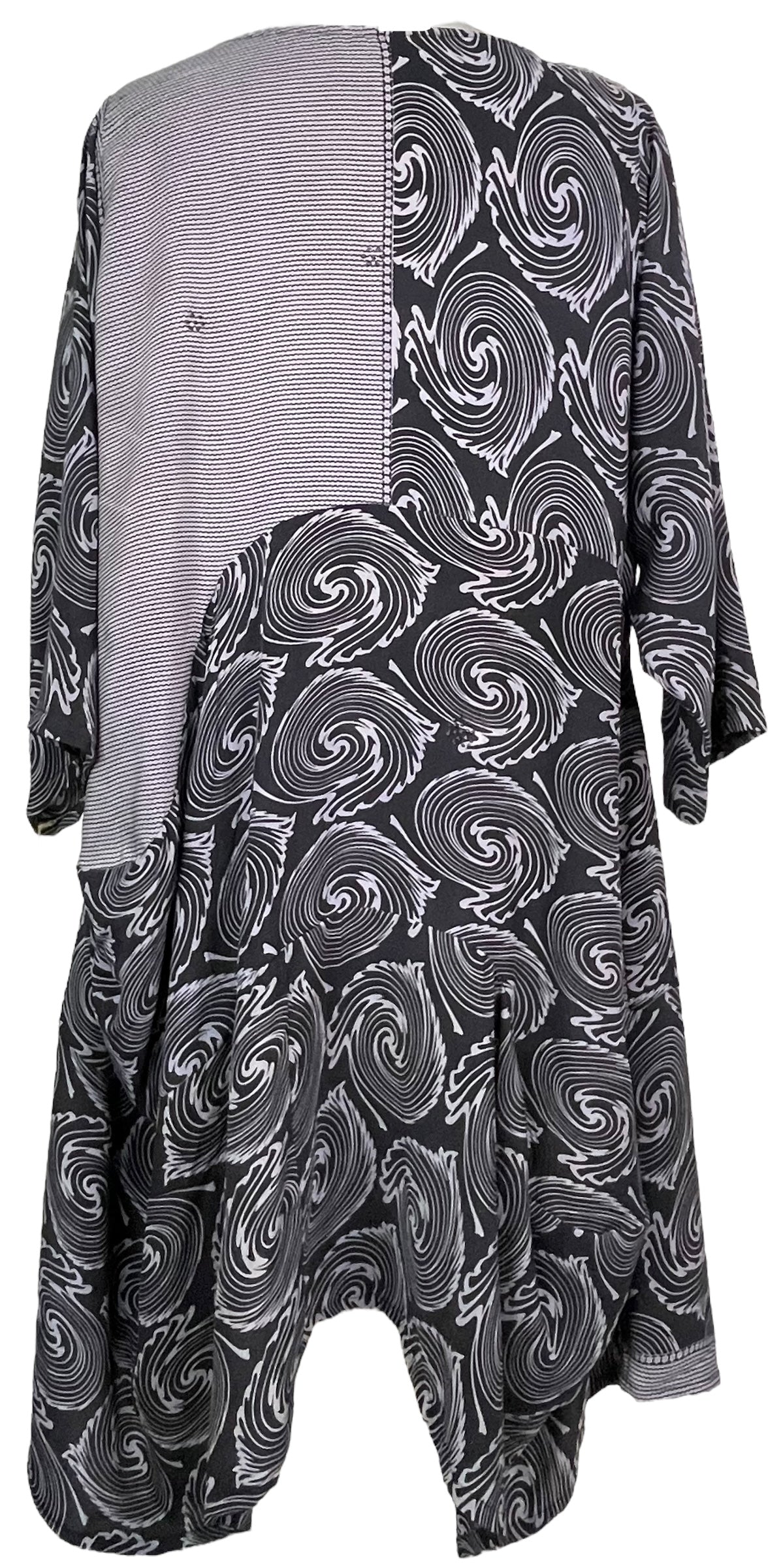 PRC7816 Avatar Pure Silk Sculptural Long Tunic Dress - Velora