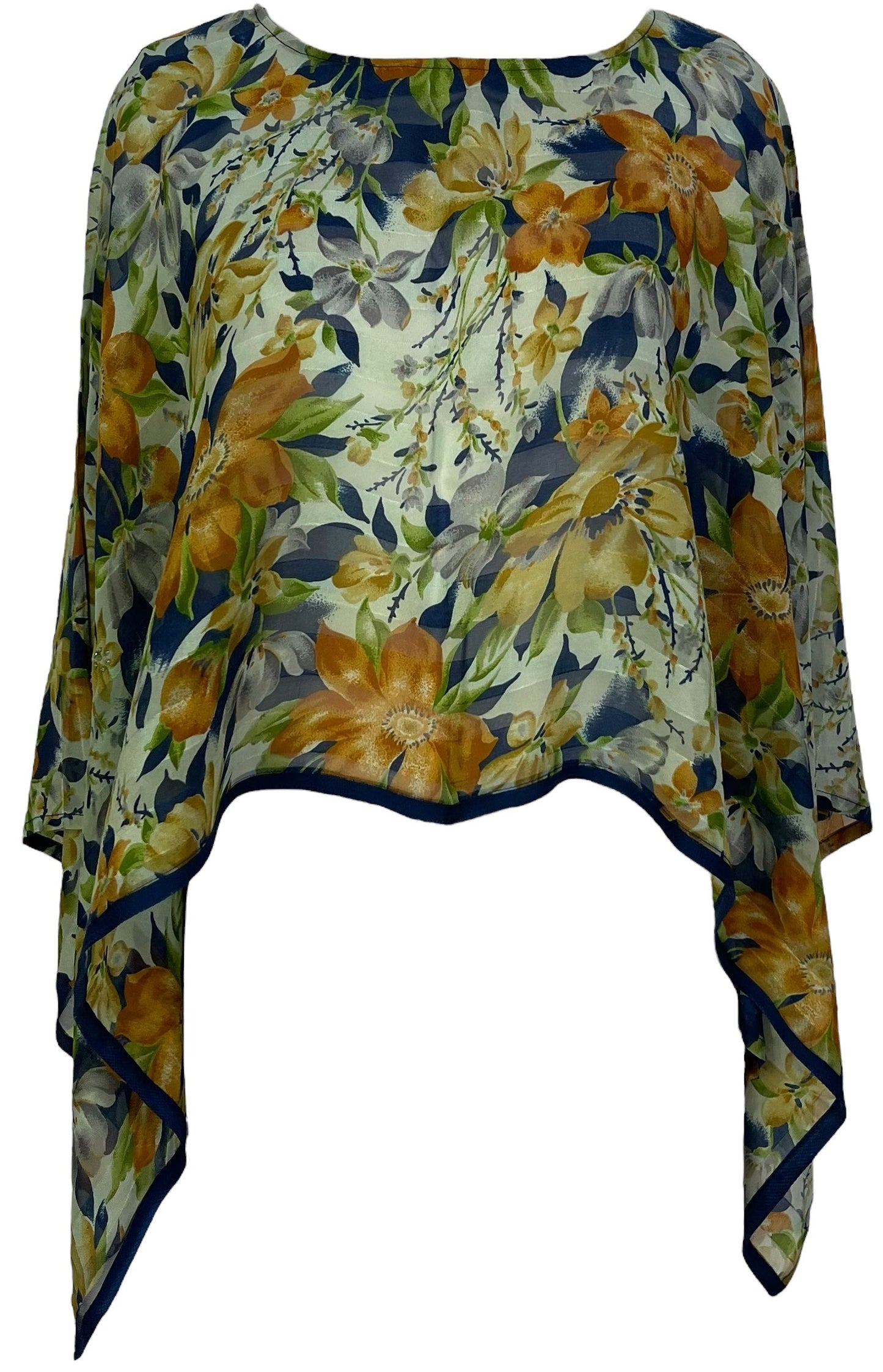 PRG6614 Sheer Avatar Pure Silk Capelet Poncho - Velora