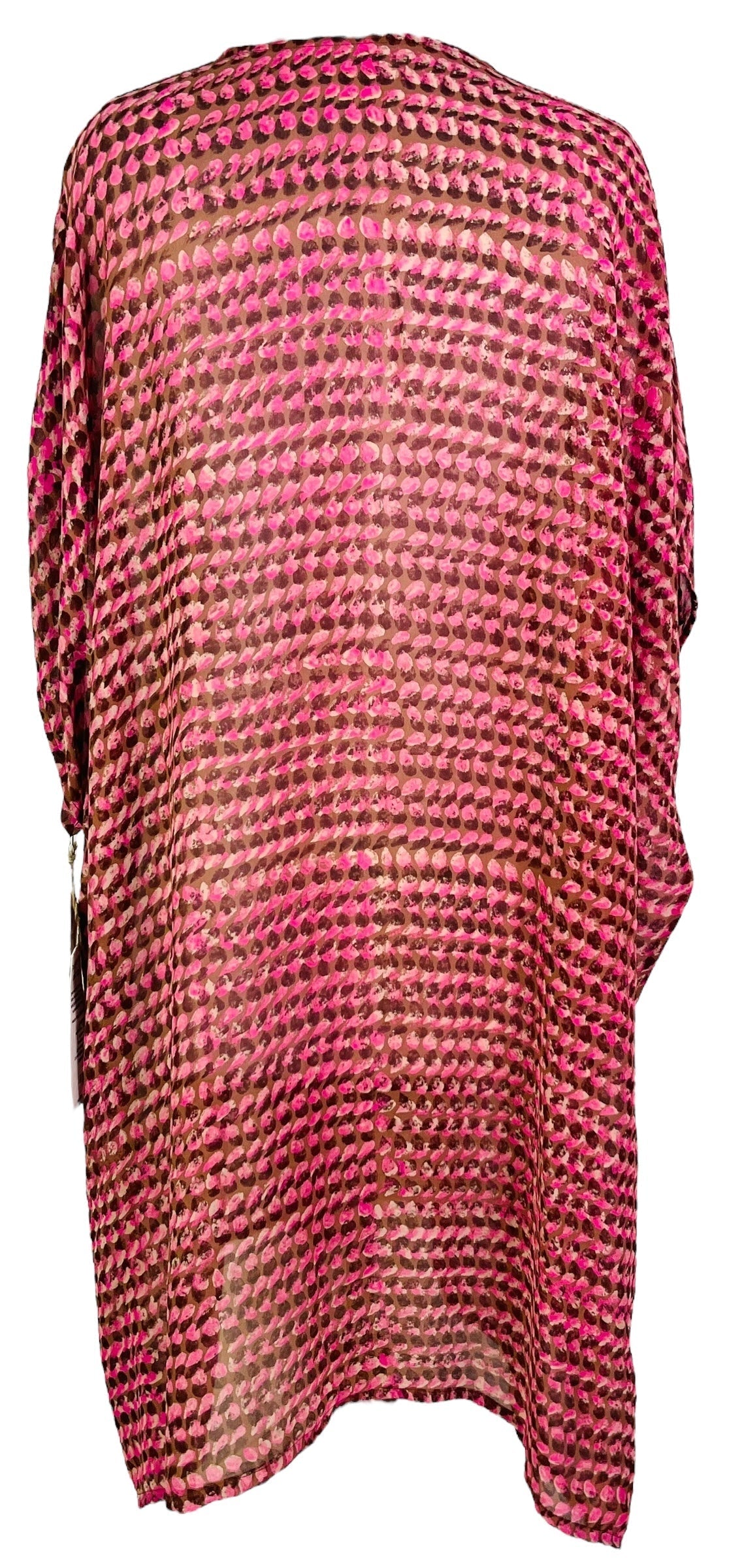 PRG7484 Sheer Avatar Pure Silk Midi Length Kaftan - Velora
