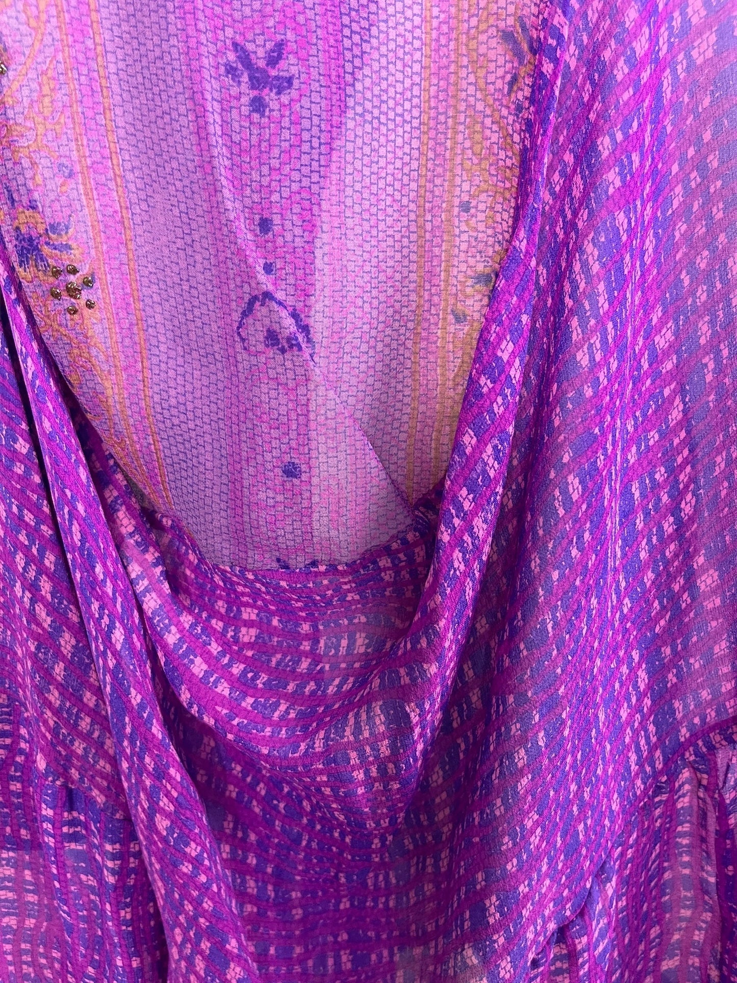 PRG7204 Sheer Avatar Pure Silk Sculptural Long Tunic Dress - Velora