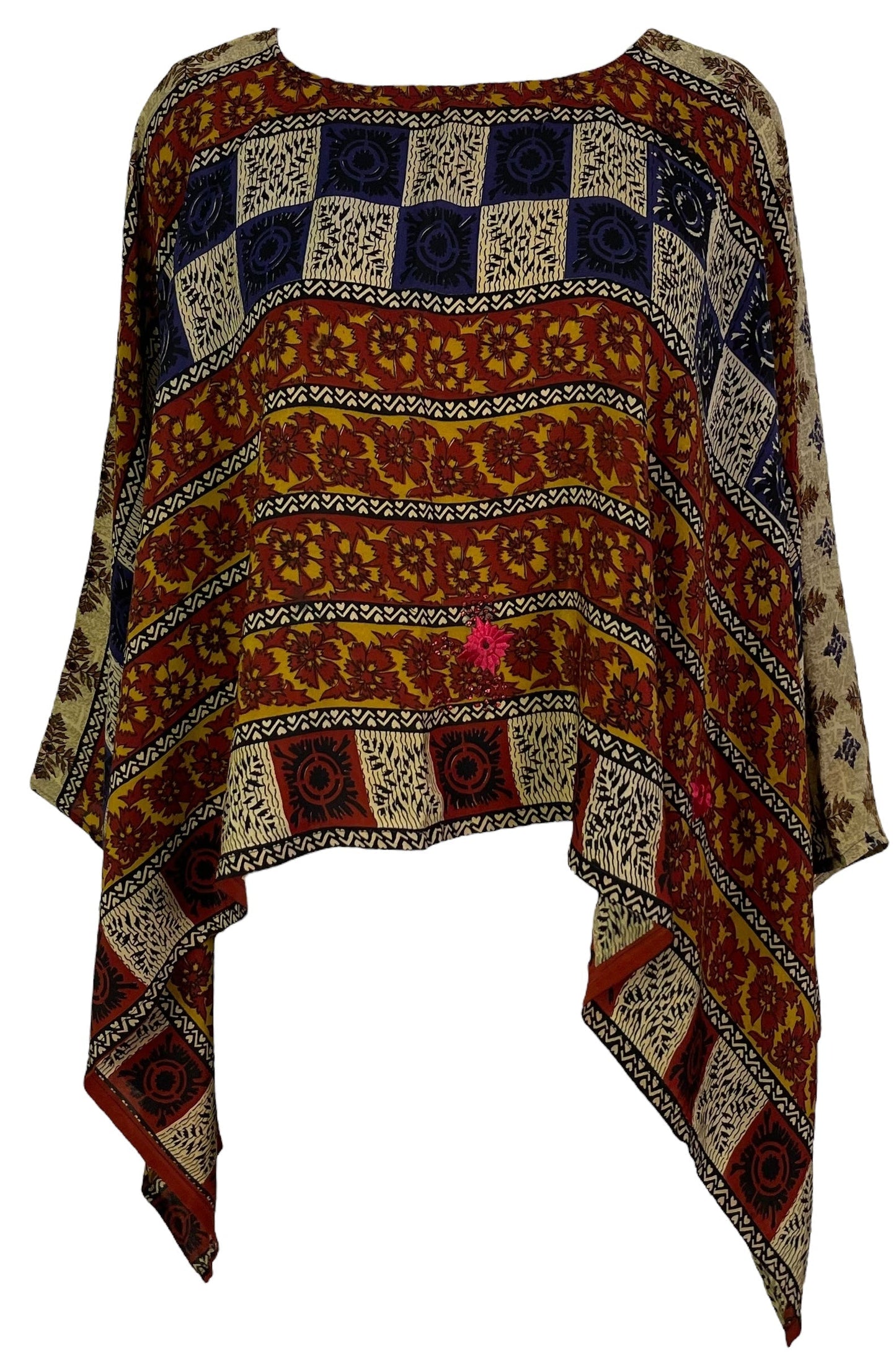 PRC7028 Avatar Pure Silk Capelet Poncho - Velora