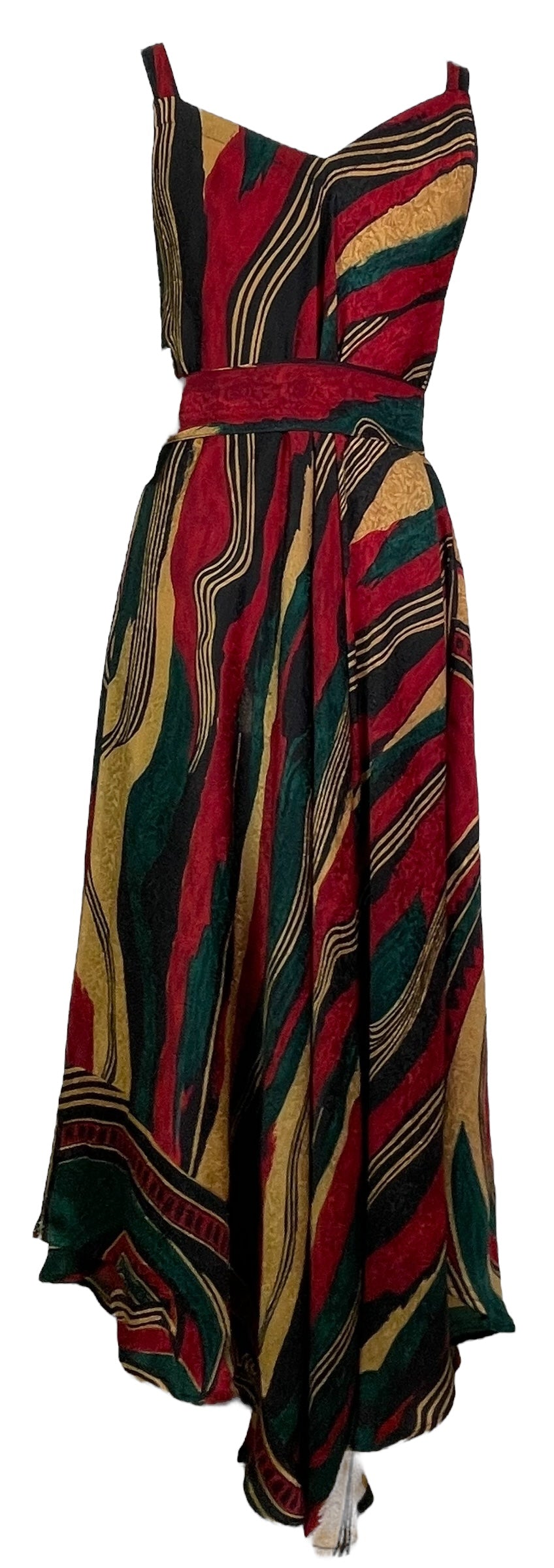 PRC7762 Avatar Pure Silk Maxi Dress with Belt - Velora