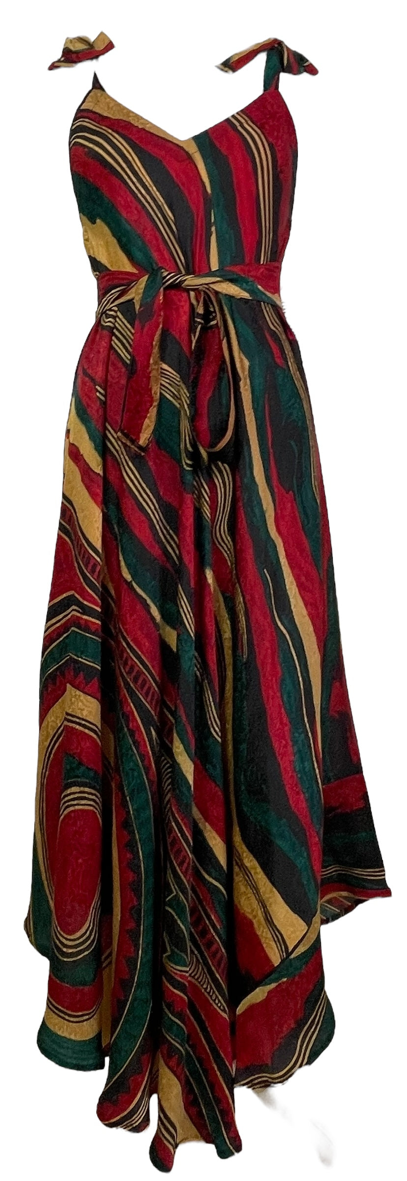 PRC7762 Avatar Pure Silk Maxi Dress with Belt - Velora