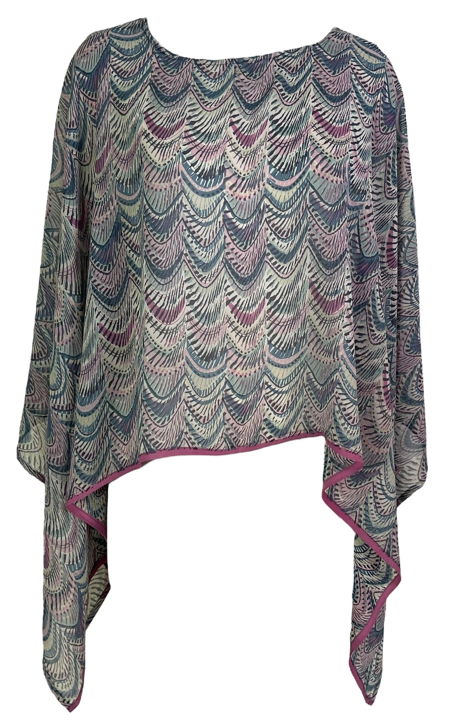 PRG7266 Sheer Avatar Pure Silk Capelet Poncho - Velora