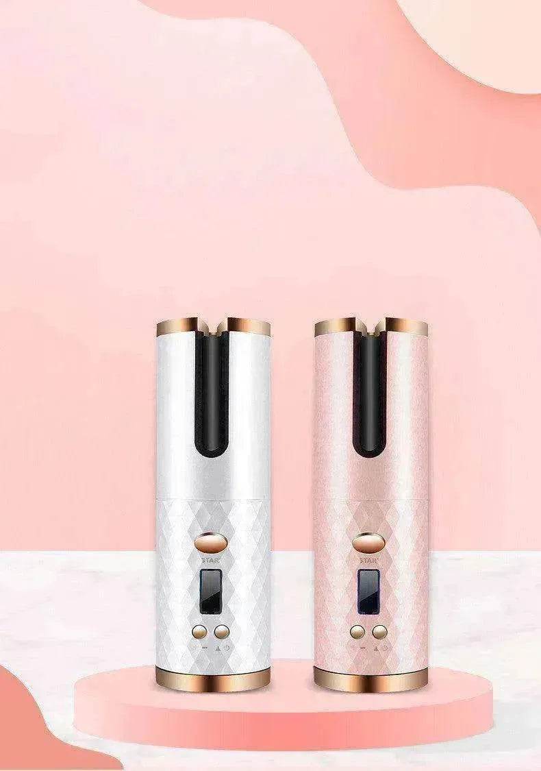 Portable LCD Hair Curler: Rechargeable, Ceramic, Auto Rotating - Velora