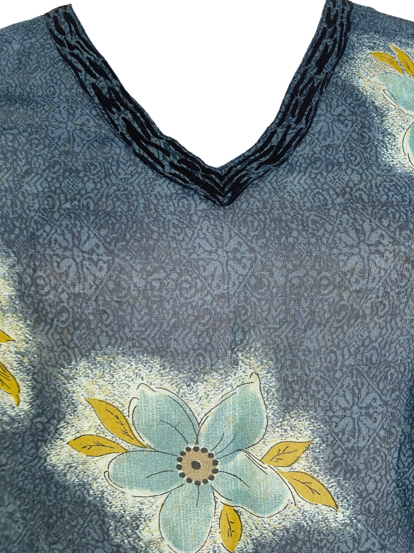 PRG6141 Sheer Avatar Pure Silk Short Kaftan Tunic without Slits - Velora