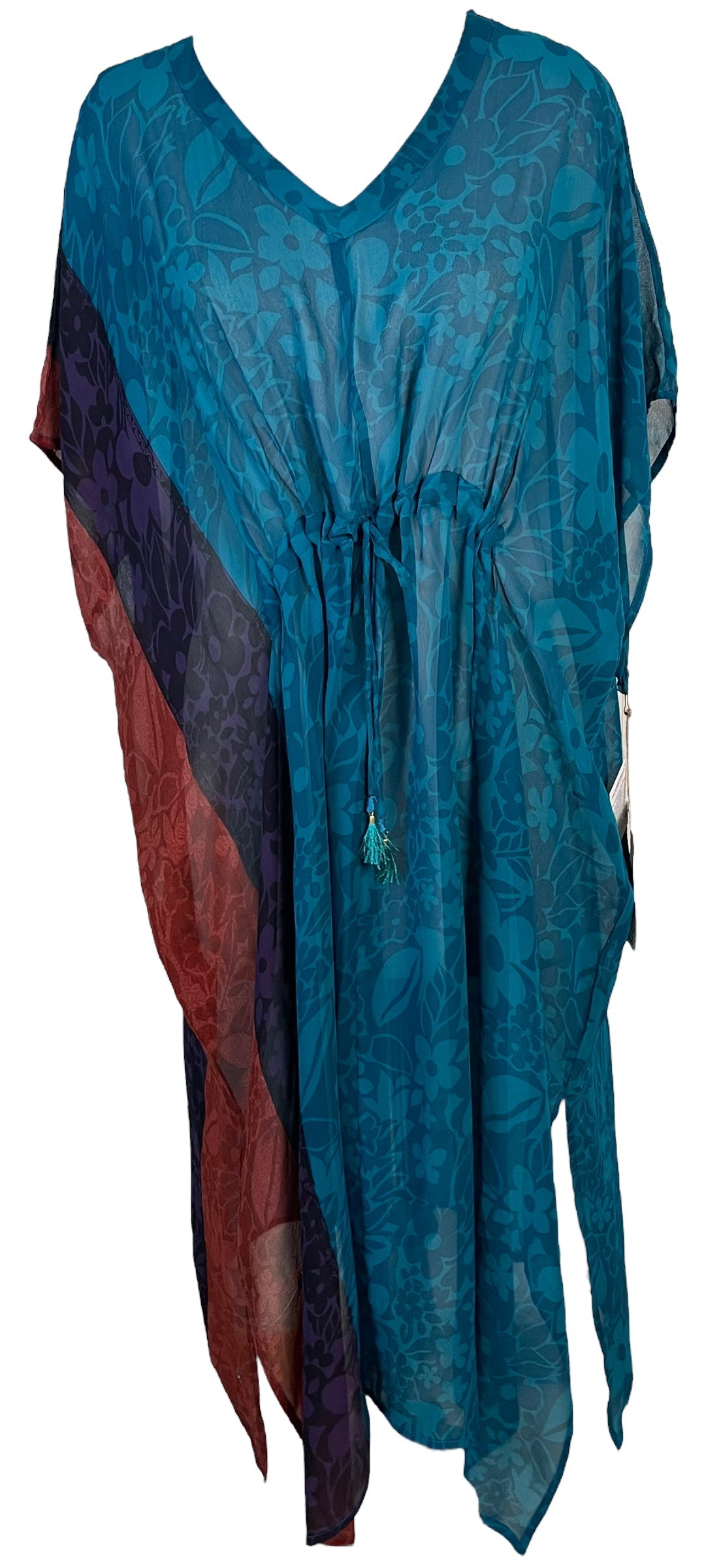 PRG6368 Sheer Avatar Pure Silk Maxi Kaftan - Velora