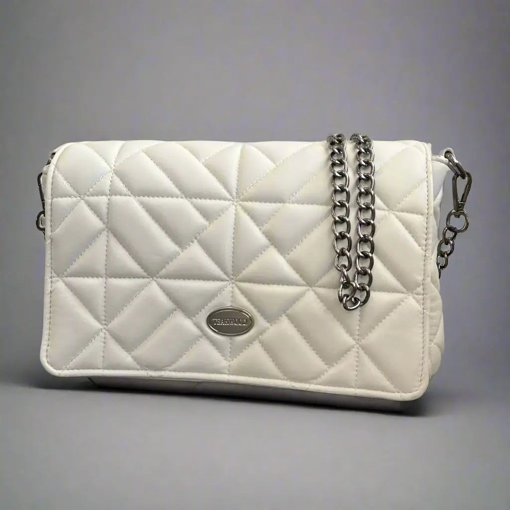 Quilted Soft Leather Crossbody Bag with Chain Strap Boutique of Leathers/Open Road
