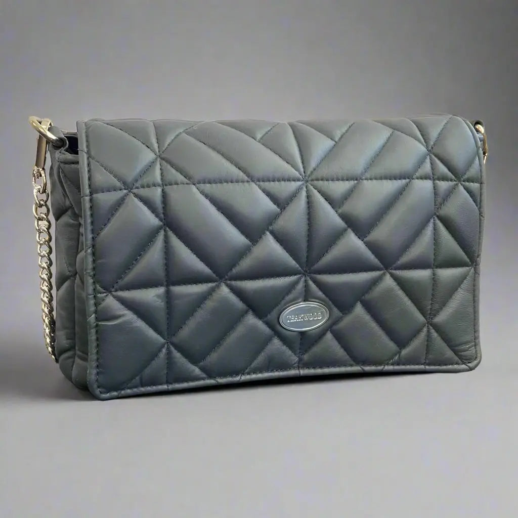 Quilted Soft Leather Crossbody Bag with Chain Strap Boutique of Leathers/Open Road