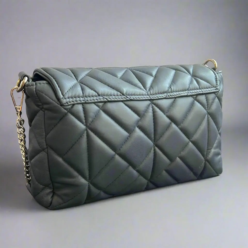 Quilted Soft Leather Crossbody Bag with Chain Strap Boutique of Leathers/Open Road