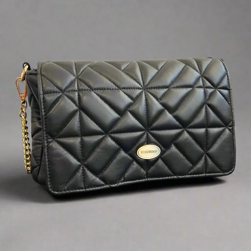 Quilted Soft Leather Crossbody Bag with Chain Strap Boutique of Leathers/Open Road
