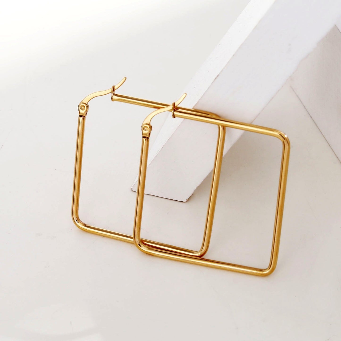 REILYNN Square Shaped Gold Hoops - Velora