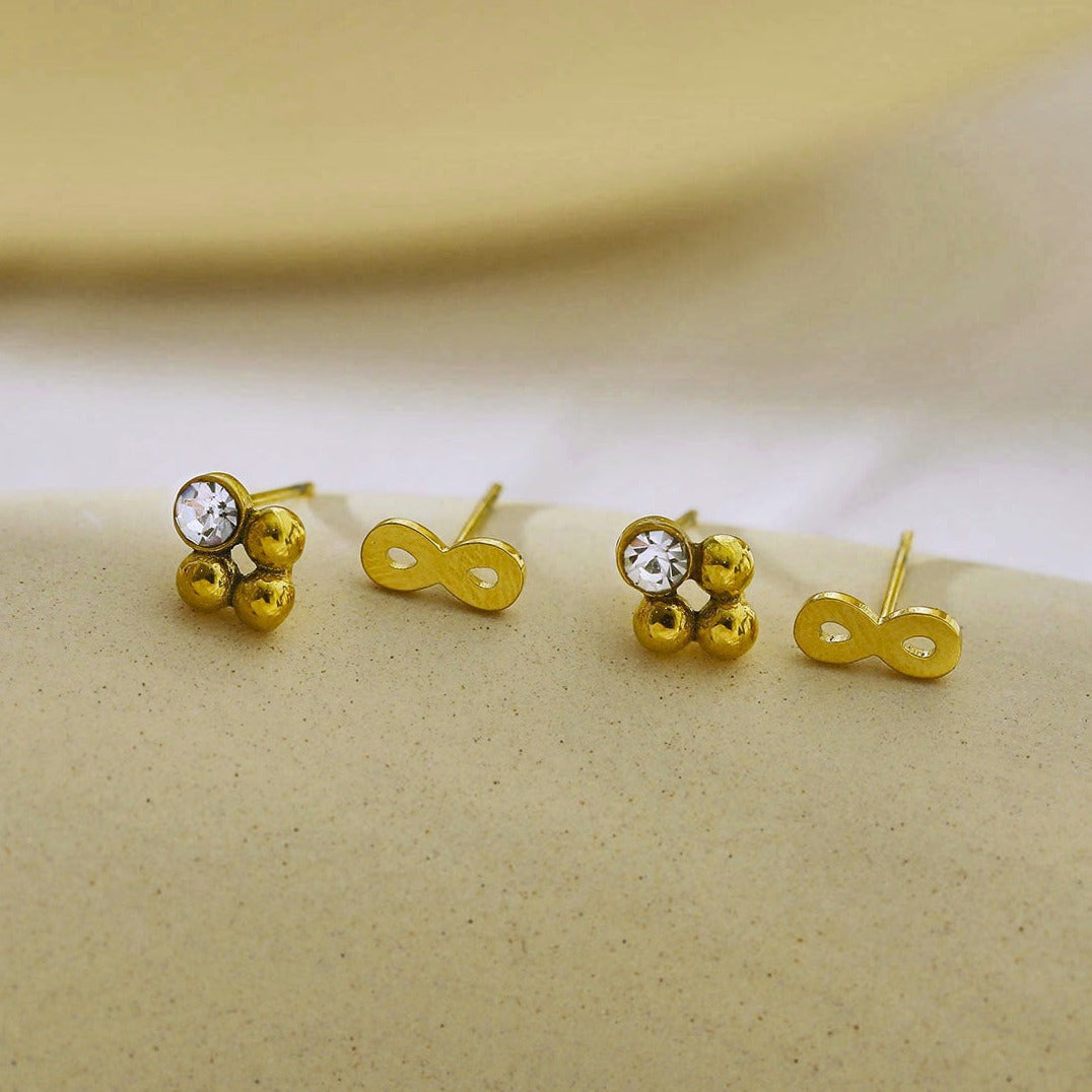 RENCE 2-Pair Stud Earrings Set - Velora