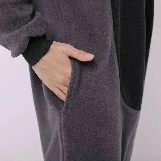 Raccoon cartoon animal one-piece pajamas polar fleece material - Velora