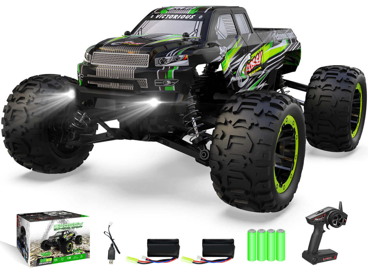 Racent Crossy 1/16 Scale 4x4 RC Monster Truck - 30mph Fast, High Speed, Off Road - Velora Luxury Fashion