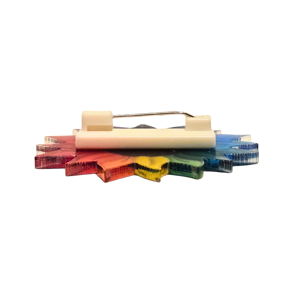Rainbow Sunflower Acrylic Pin - Velora