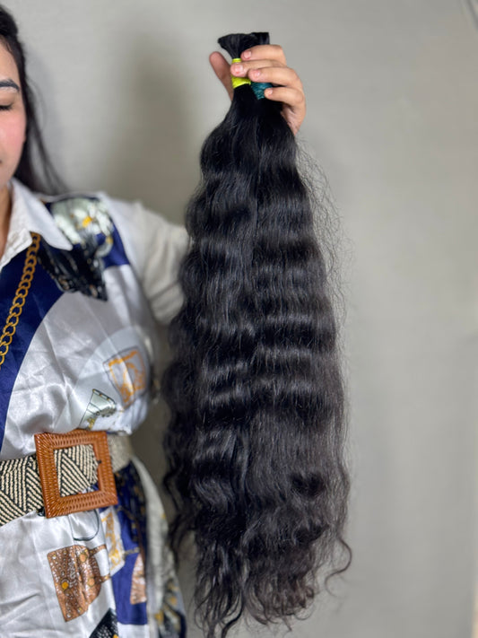 Raw Indian Wavy Bulk Hair Bundles - Velora Luxury Fashion
