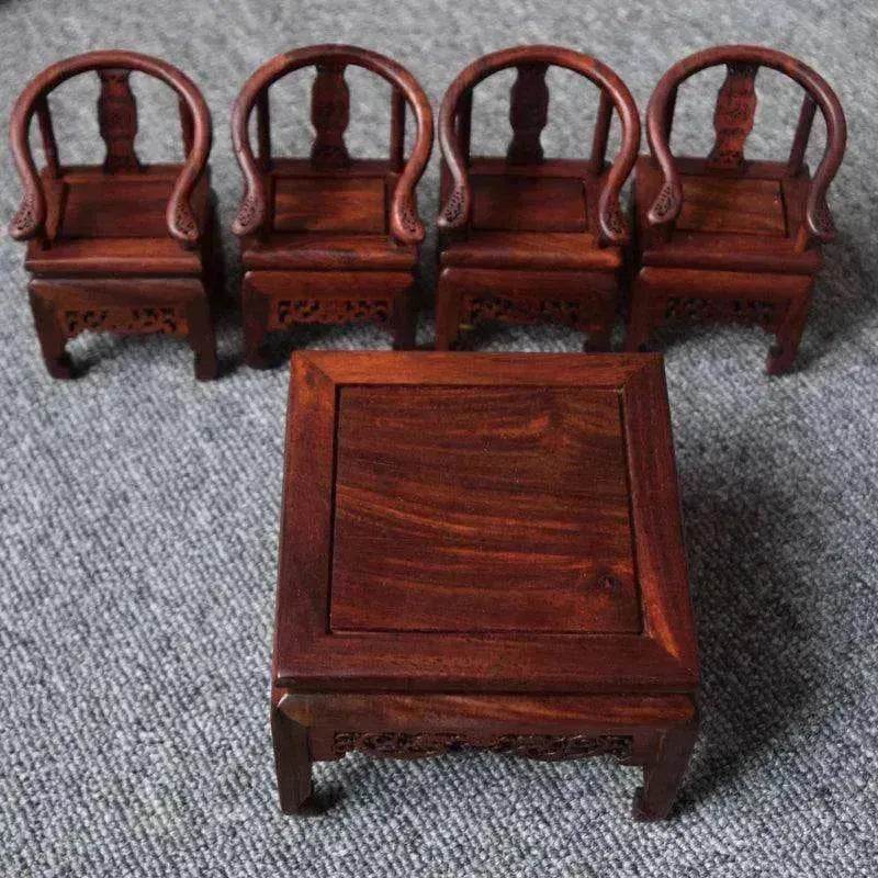 Red Rosewood Antique Creative Table And Chair Furniture Ornaments - Velora