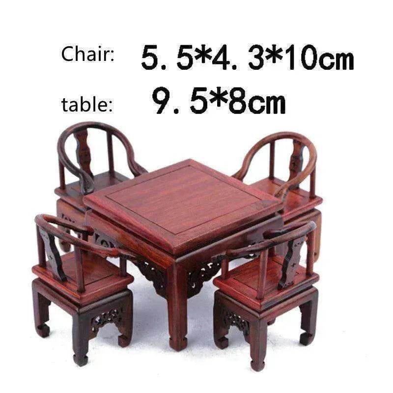 Red Rosewood Antique Creative Table And Chair Furniture Ornaments - Velora