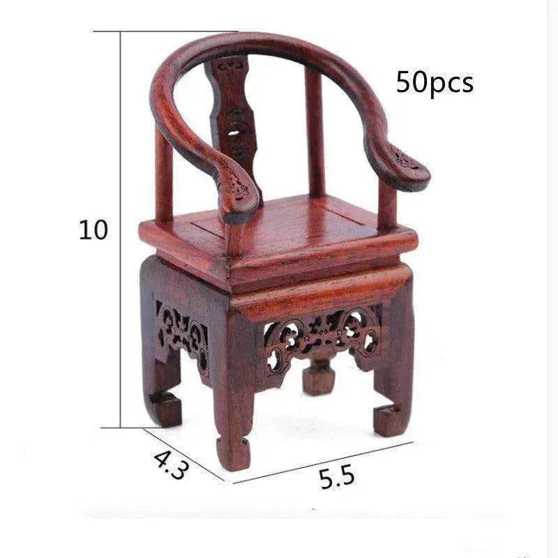Red Rosewood Antique Creative Table And Chair Furniture Ornaments - Velora