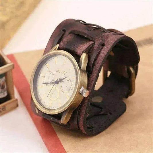 Retro Cowhide Men's Punk Watches - Velora