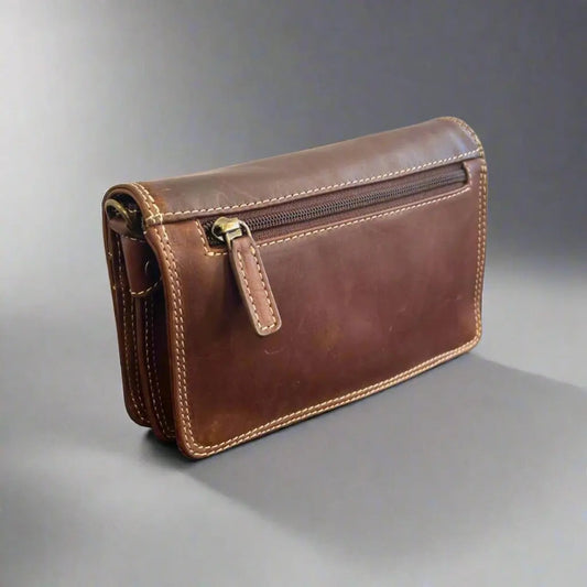 Rugged Earth Full Grain Small Organizer Bag - Velora Luxury Fashion