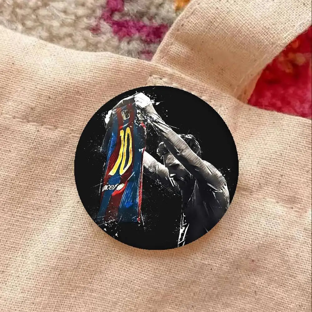 M-Messi Photo Brooches Creative Round Badge Gifts Pins 32/44/58mm Velora