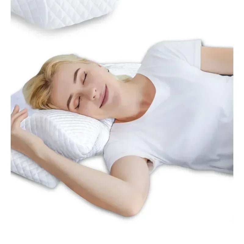 1pc Memory Foam Cervical Pillow Fast Rebound Memory Sleeping Pillows 2in1 Ergonomic Orthopedic Pillow for Neck Pain Neck Pillow Velora