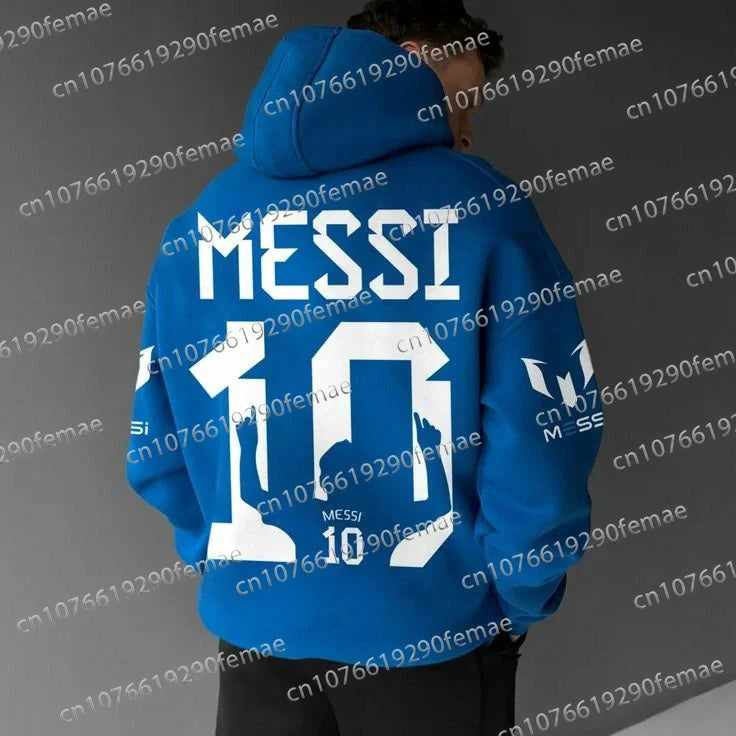 Messi Print Pattern Men's Sports Hoodie For Daily Outdoor leisure, Comfortable, Fashionable And Versatile Men's Pullover Velora