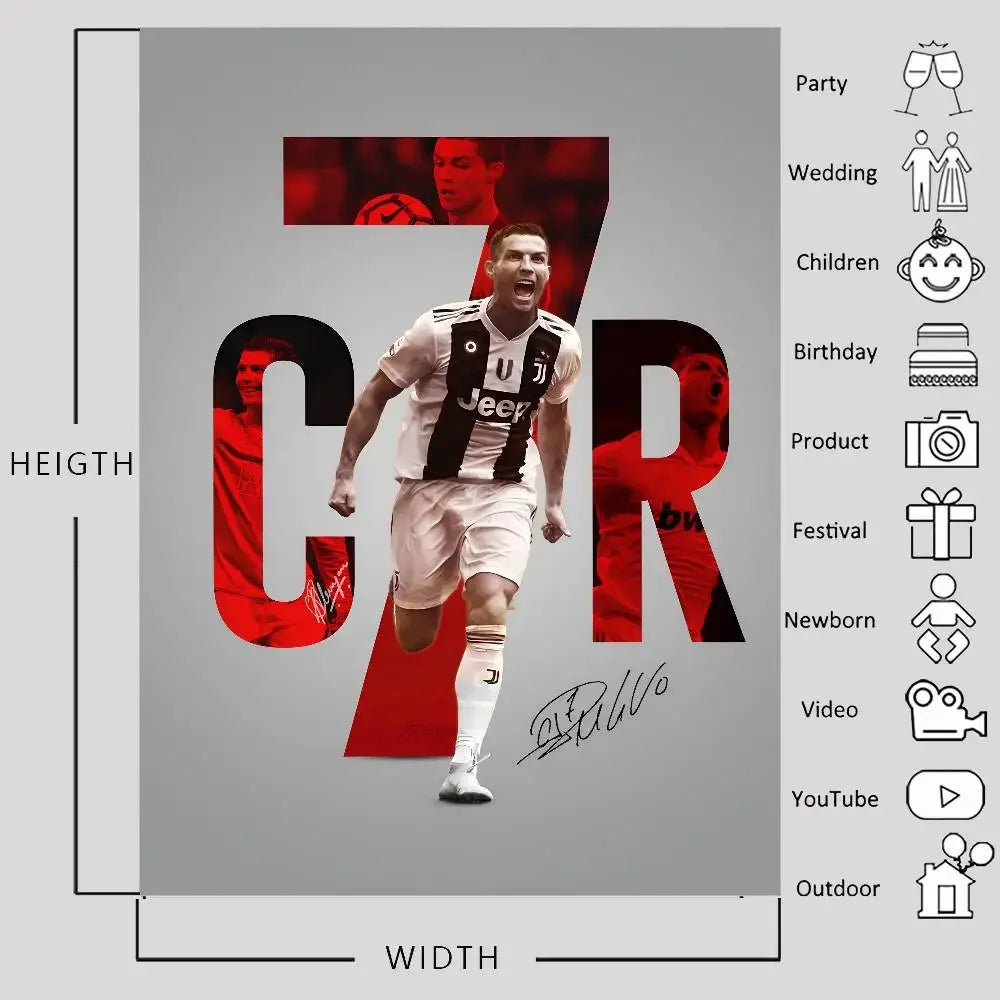 C-Cristiano R-Ronaldo Decoration Background Photography Party Bedroom Living Room Decoration Shooting Cloth Tapestry Flag - Velora