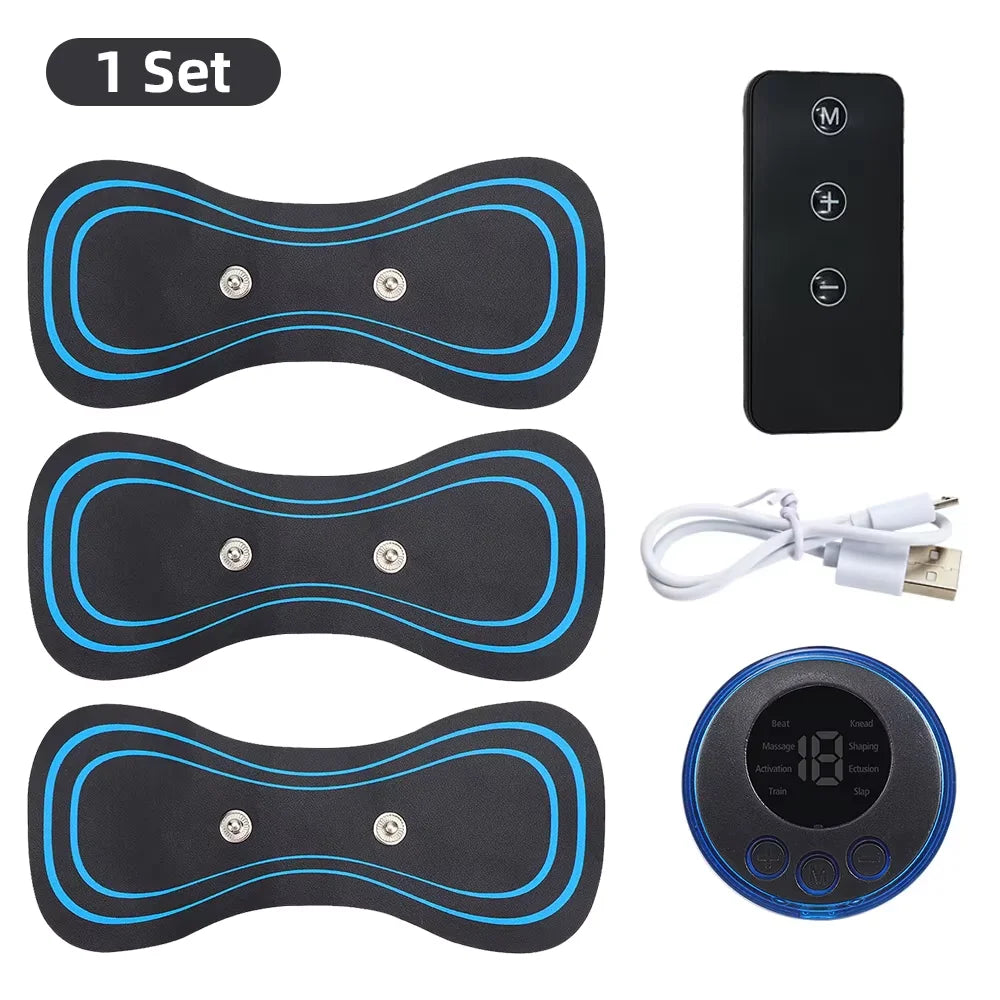 Muscle Electric Massager 2/3/4 Pcs EMS Neck Massage Machine 8 Modes 19 Levels of Strength Vibrater Instrument Treatment - Velora