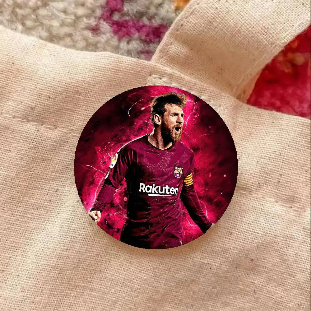 M-Messi Photo Brooches Creative Round Badge Gifts Pins 32/44/58mm Velora