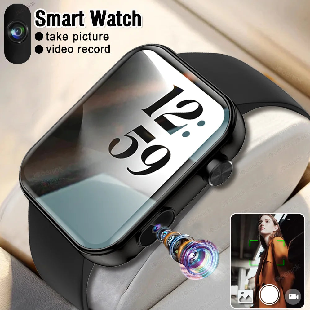 2025 New Smart Watch Men Women Camera Take Photos Record Video Health Monitor Sports Fitness Waterproof BT Call Smartwatch - Velora